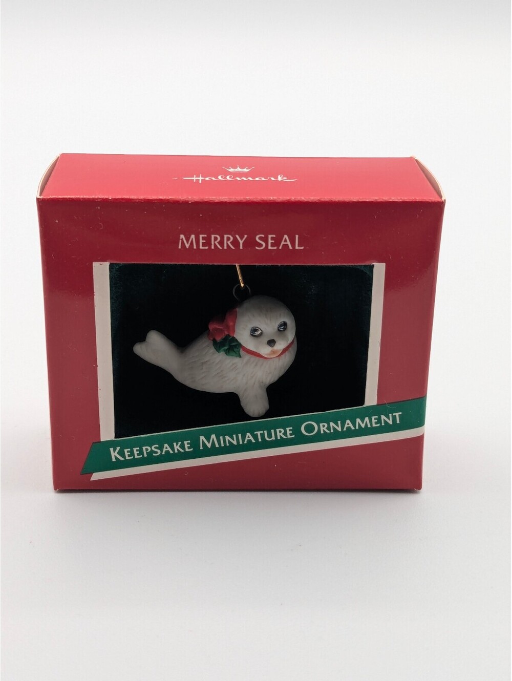Hallmark Keepsake Merry Seal Miniature Ornament 1989, Porcelain, New in Box
